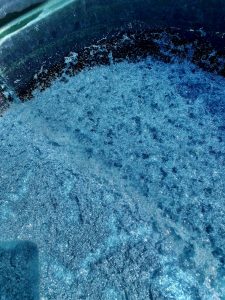 Bubbles from adding in lime